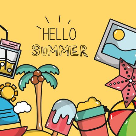 Nice summer vacation activitiesのイラスト素材