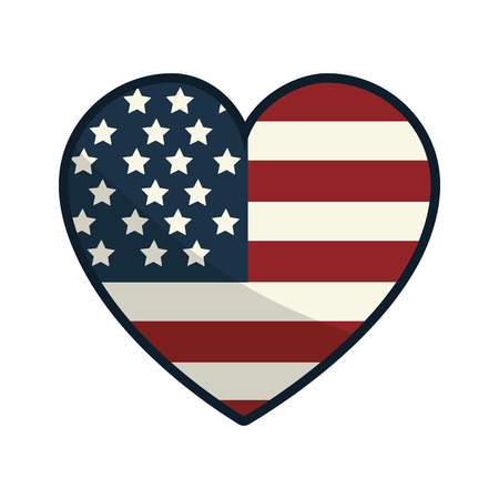 Nice heart with usa flag insideのイラスト素材