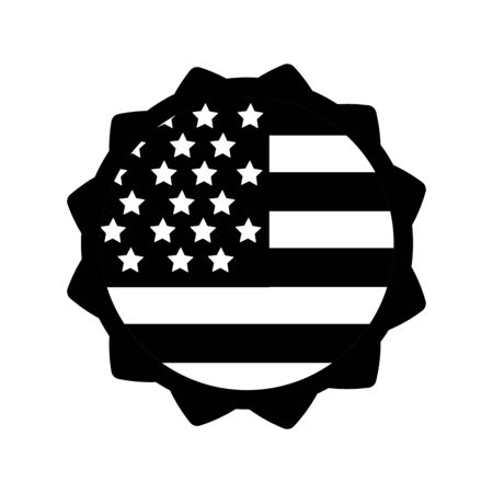 Contour emblem with flag of usa insideのイラスト素材