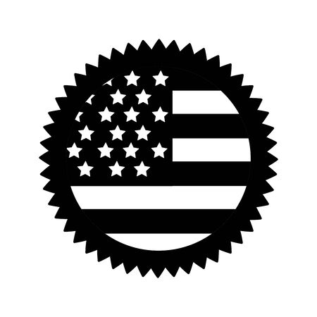 Contour emblem with flag of usa insideのイラスト素材