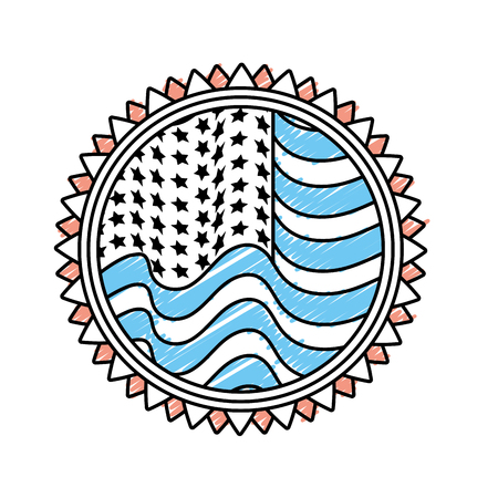 emblem with flag of usa insideのイラスト素材