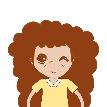 pretty girl with hairstyle and casual wear, vector illustrationのイラスト素材