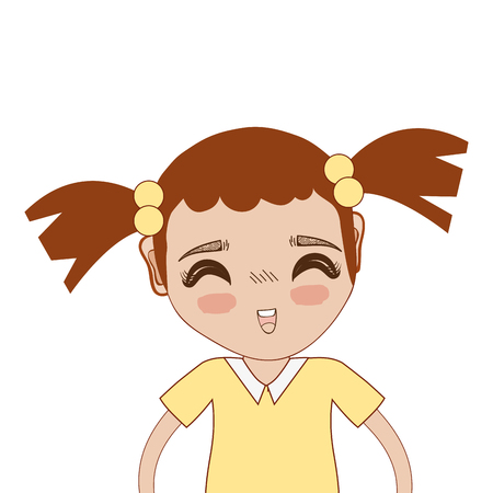 pretty girl with hairstyle and casual wear, vector illustrationのイラスト素材