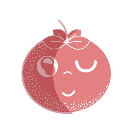 Silhouette nice funny tomato vegetable, vector illustration.のイラスト素材
