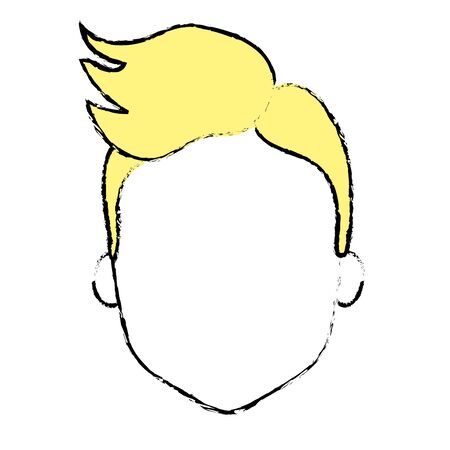 nice man face with haistyle, vector illustrationのイラスト素材