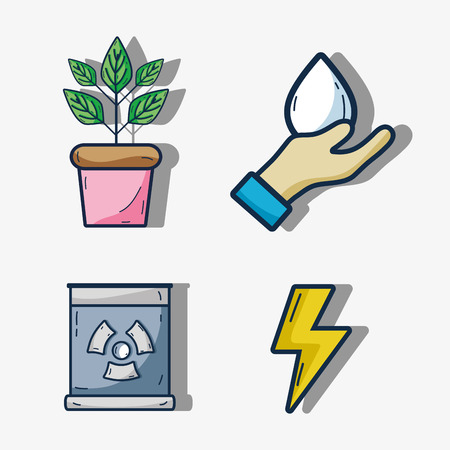 set environment nature care to ecologyのイラスト素材