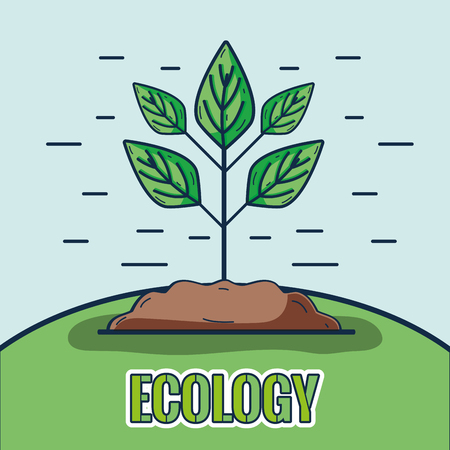 beauty ecology plant in the mountainのイラスト素材