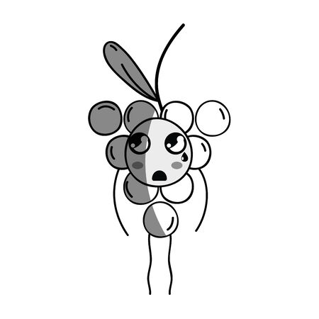 line cute surprised grape fruitのイラスト素材