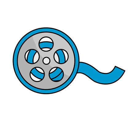 reel scene to projection the movie in the theater, vector illustrationのイラスト素材