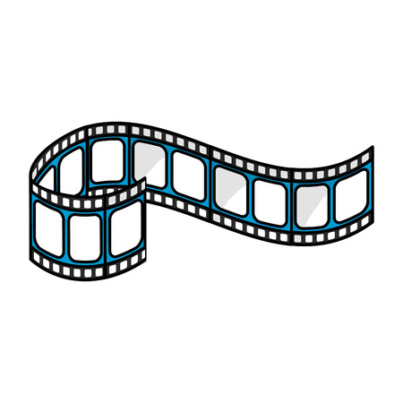 filmstrip to studio scene in projection, vector illustrationのイラスト素材