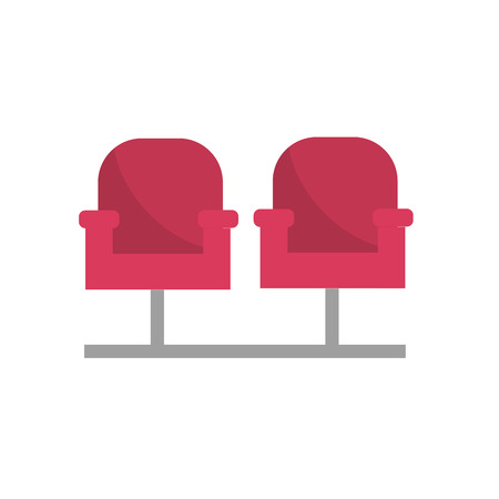 cinema chair to watch movie scene, vector illustrationのイラスト素材