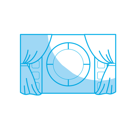 silhouette film countdown to projection of movie, vector illustrationのイラスト素材