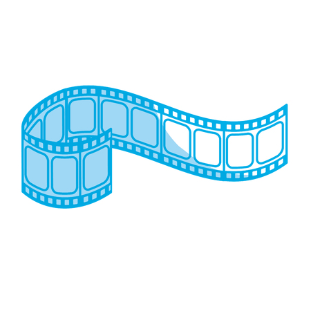 silhouette filmstrip to studio scene in projection, vector illustrationのイラスト素材