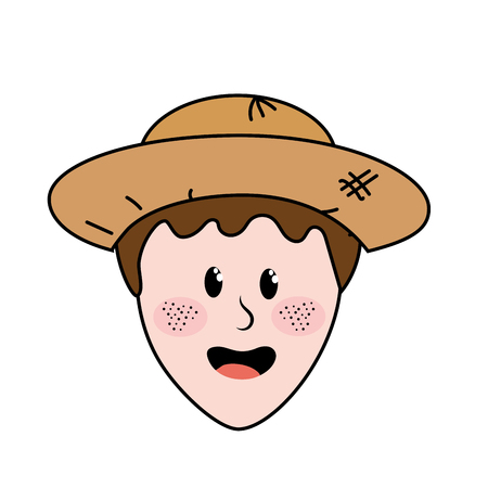 cute man face with hat vector illustrationのイラスト素材