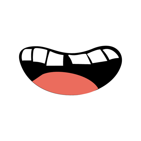 human mouth with teeth and tongue vector illustrationのイラスト素材