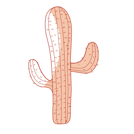 silhouette beautiful cactus plant of desertのイラスト素材