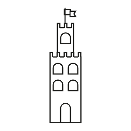 line castle built on an kingdom to protect them vacation vector illustrationのイラスト素材