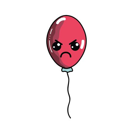 kawaii cute and angry balloon icon vector illustrationのイラスト素材