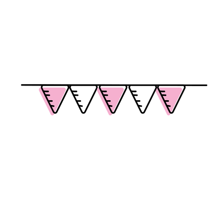 cute party flag hanging design vector illustrationのイラスト素材