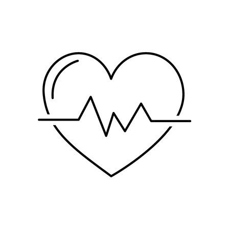 Line heartbeat to know rhythm cardic and frequency vector illustration.のイラスト素材