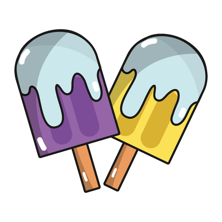 Delicious and refreshing ice lollies.のイラスト素材