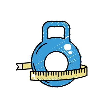 dumbbell with measuring to healthy lifestyleのイラスト素材