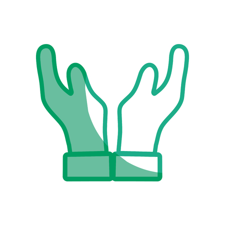 Silhouette man hands up iconのイラスト素材