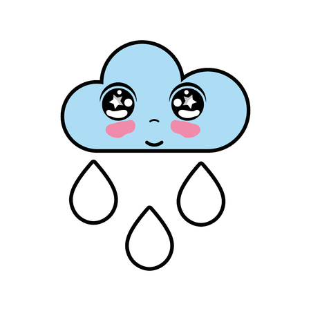 kawaii nice tender cloud rainingのイラスト素材
