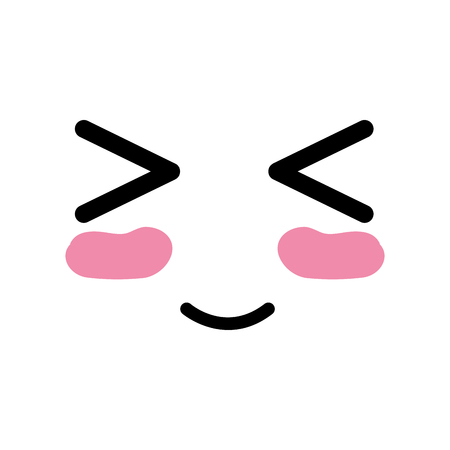 kawaii cute funny face expressionのイラスト素材
