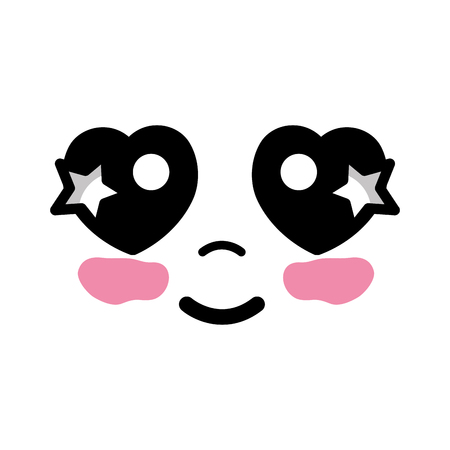 kawaii cute happy face expressionのイラスト素材