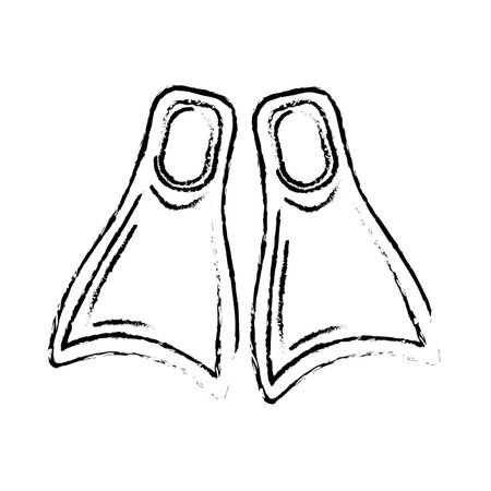 figure diving fin to be underwater adventure vector illustrationのイラスト素材