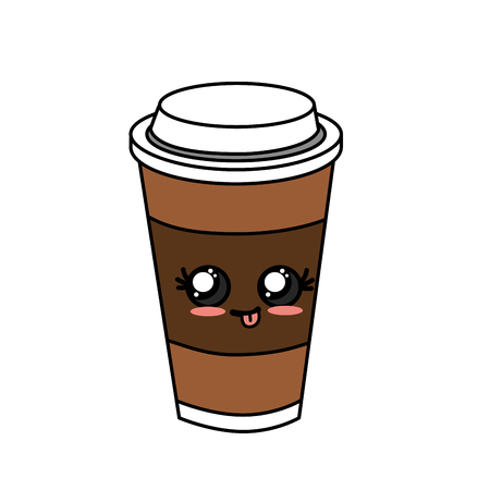 kawaii cute delicious coffee beverageのイラスト素材
