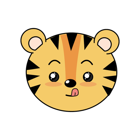 Cute wild animal face with expressionのイラスト素材
