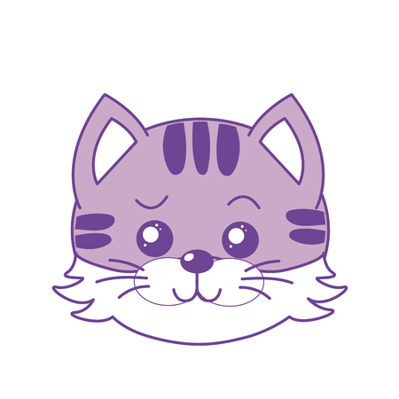 cute wild animal face with expression vector illustrationのイラスト素材