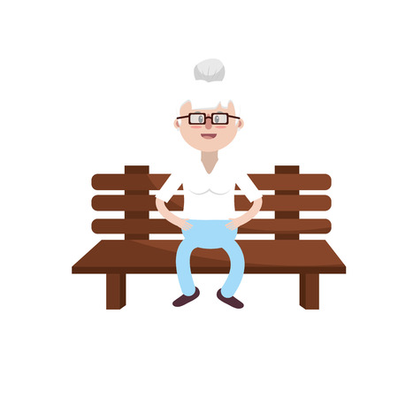 Old woman in the chair with hairstyle.のイラスト素材