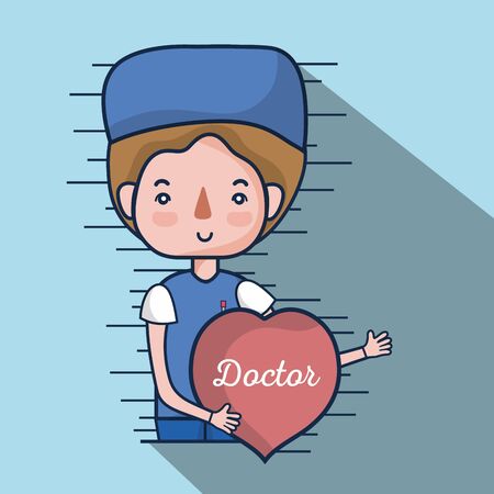 specialist man doctor with heart vector illustrationのイラスト素材