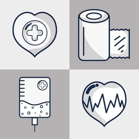 set hospital element to emergency vector illustrationのイラスト素材