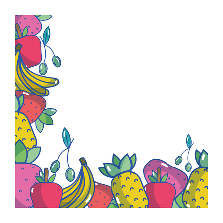 delicious and exotic fruit background designのイラスト素材