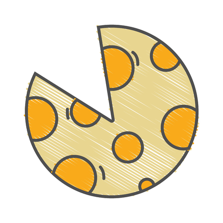delicious slices of pizza food vector illustrationのイラスト素材