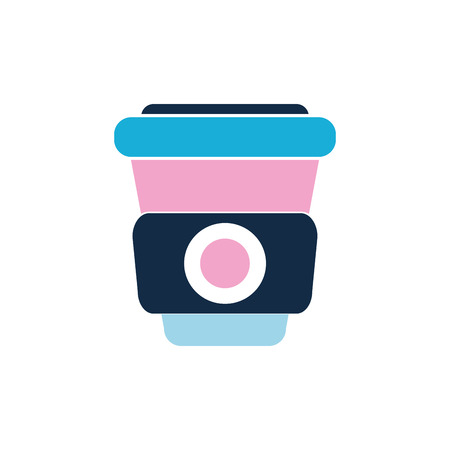 delicious coffee inside plastic cup vector illustrationのイラスト素材