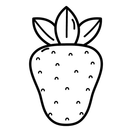 Line delicious strawberry fruit to healthy life vector illustration.のイラスト素材