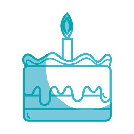 silhouette tasty cake dessert with candle to eatのイラスト素材