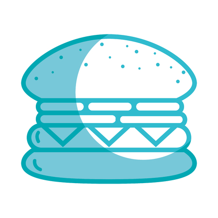 silhouette tasty and fresh hamburger fast foodのイラスト素材