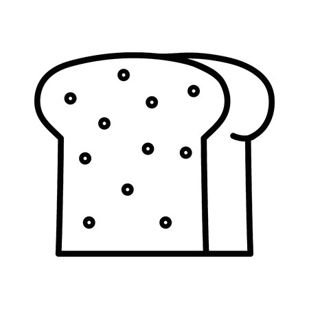 line delicious slice bread bakery food vector illustrationの写真素材