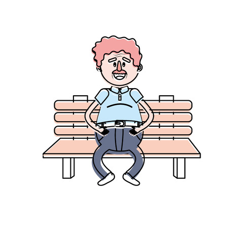old man in the chair with hairstyleのイラスト素材