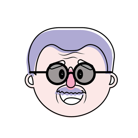 old man face with hairstyleのイラスト素材