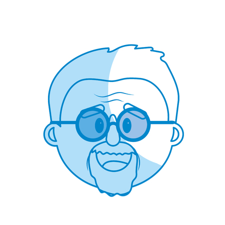 silhouette old man face with hairstyleのイラスト素材