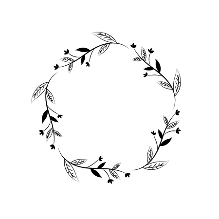 rustic branches with leaves designのイラスト素材