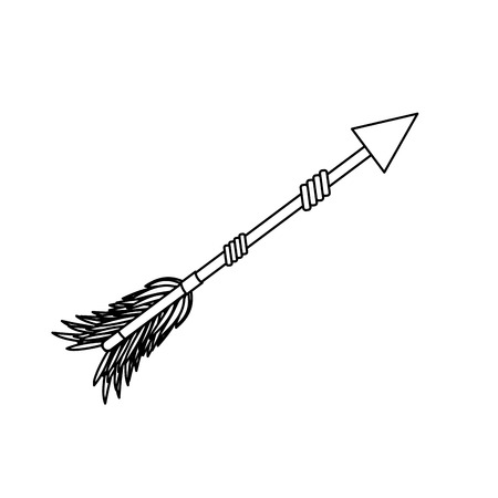 line rustic arrow with ornamental designのイラスト素材