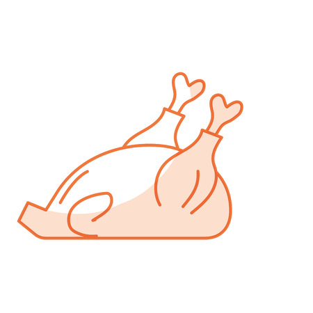 silhouette delicious chicken food with natural nutrients vector illustrationのイラスト素材